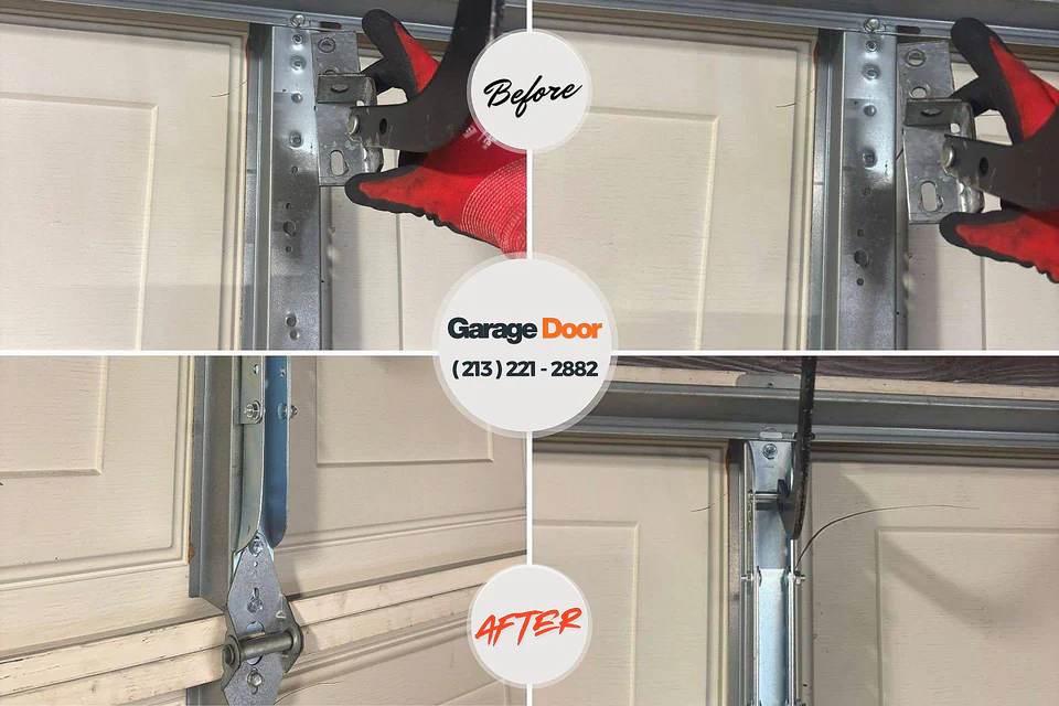 Before and after: garage door repair Flanders, NJ